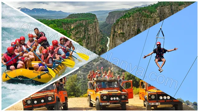 Alanya Tazı Kanyon Büyük Zipline ve Jeep Safari ile Rafting animation image 