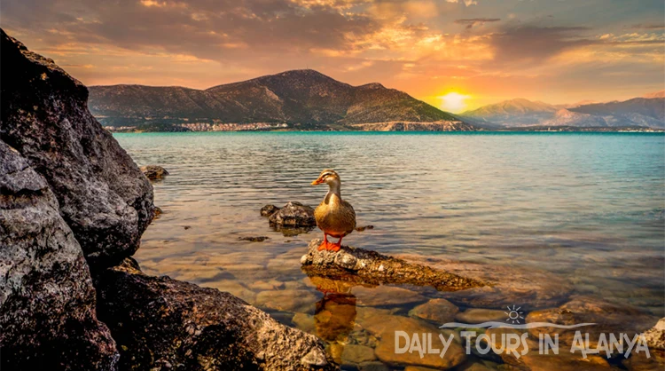 Sunset view of Salda Lake