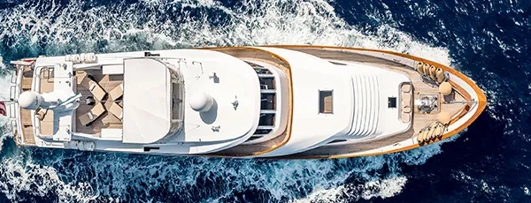 yacht view from drone